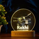 ZOCI VOCI Acrylic Personalized Engraved LED Name Lamp -Rakhi Gift for Brother and Sister Or Siblings | Unique Gift for Rakhi (Lamp Only, Sacred Tie)