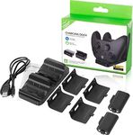 GAMENOPHOBIA Xbox One/Xbox Series X/S Controller Battery Pack & Dual Charging Dock - Includes 2 Rechargeable 800-mAh Batteries