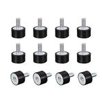 uxcell Rubber Mounts 12pcs M4 Male/Female Vibration Isolator Shock Absorber, for Garage Motor Air Compressor Car Boat Bobbins, D15mmxH10mm