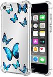 Tothedu Phone Case for iPod Touch 7/iPod Touch 6/iPod Touch 5 Case for Girls, Clear Slim Shockproof Pattern Soft Flexible TPU Back Phone Protective Cover Cases for iPod Touch 5/6/7th (Butterfly)