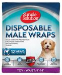 Simple Solution Disposable Dog Diapers for Male Dogs, with Super Absorbent Leak-Proof Fit for Excitable Urination, Incontinence, or Male Marking - 12 Pack