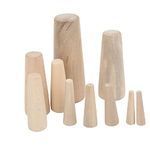 Keenso Marine Boat Wooden Conical Bungs Plugs Set, 10pcs Marine Tapered Thru Hull Emergency Soft Wood Plugs Drain Plug