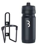 BBB Cycling FuelTank And CompTank Bike Bottle Holder With BPA-free Bike Water Bottle I Bike Bottle Cage And Bottle Set I Universal Fit 550ml I BBC-03C, Matt Black / Black White