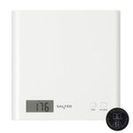 Salter Digital Kitchen Scale - 3kg Capacity, Battery Included, High Precision, Accurate Food Weighing, Easy Read Display, Add & Weigh, Zero Function, Slim Design, Wipe Clean, White, 15 Year Guarantee