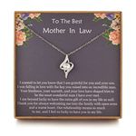 NOURISHLOV Mother in Law Gifts from Daughter in Law - Mother In Law Gifts, Sterling Silver Cubic Zirconia Pendant, Mom Gifts, Mother's Day Gift, Christmas/Wedding Jewelry, Sterling Silver Cubic