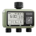 Diivoo 3 Zone Sprinkler Timer, Water Timer 3 Outlet for Garden Hose, Programmable Automatic Irrigation Timer IP54 with Rain Delay and Manual/Auto Mode Watering for Lawn, Yard, Pool