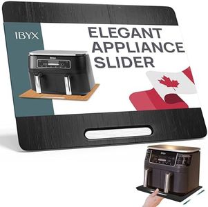 Ibyx Elegant Sliding Tray for your Coffee Maker & Heavy Kitchen Appliances - Patent Pending - Sturdy, Slides Easily from under the Cabinet - Rolling Appliance Tray for Countertop with Wheels (13"X16")