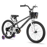 JOYSTAR 18 Inch Kids Bike with Training Wheels 18Inch Bike for Ages 5-8 Year Old Boys Girls Children Bicycle Gray