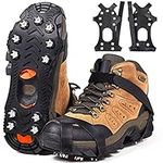 ZUXNZUX Crampons, Ice Cleats for Shoes and Winter Boots, Microspikes Grippers Grips Traction for Ice Snow, Stainless Steel Spikes Hiking