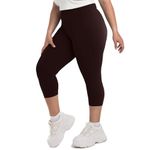 SINOPHANT Plus Size Leggings for Women, High Waisted Tummy Control Buttery Super Soft Black Yoga Pants for Workout, Brown, 3X-Large