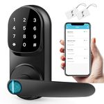 Sifely Smart Lock, Keyless Entry Door Lock, Smart Door Lock, Door Lock with Keypad, Smart Lock Front Door, Fingerprint Door Lock, Smart Lock with Handle, Digital Door Lock, Keypad Door Lock (Black)