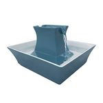 PetSafe Ceramic Pagoda Fountain, Drinking Fountain for Cats and Dogs, Dual Water Stream, Drinkwell - 2 Litre, Blue