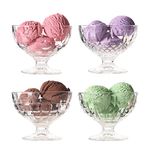 Gala Houseware 4 Pack Sundae Cups, Glass Ice Cream Cups Dessert Bowls Set for Sherbet Trifle, Fruit, Snack, Cocktail