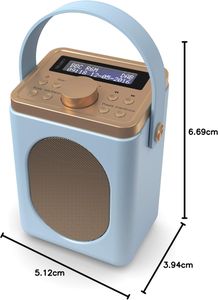MAJORITY Little Shelford DAB+ Portable Radio – Bluetooth, 15h Battery, Dual Alarm, Duck Egg