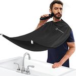 Beard Bib Apron, Beard Hair Catcher for Shaving and Trimming, Non-Stick Water-Resistant Beard Shaving Bib, Grooming Gifts for Men, Black