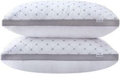 Gioia Casa Premium Bamboo Cooling Twin Pack Plush Down-Like Pillows - Medium to High Profile (2PCS) - with Free 2 Quilted Pillow Protectors (Improved Version)