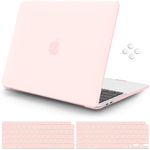 iCasso Compatible with MacBook Pro 13 inch Case 2022 2021-2016 Release A2338M2/M1/A2251/A2289/A2159/A1706/A1708, Plastic Hard Shell Case with 5 Rows Keyboard Cover for MacBook Pro 13"(Pink)