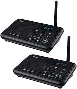 Wuloo Intercoms Wireless for Home 1 Mile Range 22 Channel 100 Digital Code Display Screen, Wireless Intercom System for Home House Business Office, Room to Room Intercom Communication(2Stations,Black)