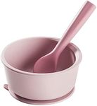 Tommee Tippee Easistick Silicone Suction Bowl and Spoon, Perfect Weaning Set for Toddler, Food Grade Silicone, Dishwasher and Steriliser Safe, Assorted Colours