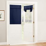 RYB HOME Navy Blue Door Curtains, Blackout Privacy Door Window Shade Thermal Insulated Roll Up Blinds Small Window Decor for French Door Patio Glass Door, W26 x L40 inch, 1 Panel