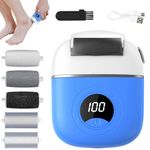 USB Rechargeable Electronic Foot File Pedicure Kits,Hard Skin Remover Foot,Foot File Electric,Electric Callus Remover for Feet,Dead Skin Remover with 5 Replacement Rollers Foot Care Skin Removers