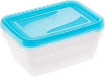 1ABOVE Set of 3 Lunch Sandwich Boxes | 1.25L Food Storage Containers | BPA-Free Transparent Blue – 20.5x15.5x6.5cm