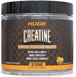 Huge Supplements Creatine Monohydrate Powder, 5000mg of Pure Creatine, Clinically Dosed to Boost Performance, Increase Muscle Strength and Size, 30 Servings (Orange)