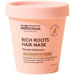 Delhicious Rich Roots 3-in-1 Hair Mask with Amla Oil & Coconut - Hair & Scalp Treatment for Dry, Damaged Hair - Shea Butter, Mango Butter - Vegan, Natural, Ayurveda Hair Treatment - 250ml