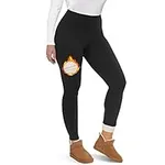 CAMPSNAIL Fleece Lined Leggings Women - High Waisted Thick Warm Soft Pants Tummy Control Thermal Casual Black Reg & Plus Size