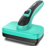 WOPQAEM Dog Self Cleaning Slicker Brush for Shedding, Dog Brush Grooming for Short Long Haired, Removes Loose Fur, Undercoat, Mats, Tangled for Large Medium Small Sensitive Skin of Dog and Cats. Easy to Cleaning