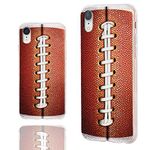 ARTIOSIT for iPhone XR Case for Women Men Girl, 360 Full Protective Shockproof Thin Slim Flexible Soft TPU Clear Case Cover with Cool Design for iPhone XR 6.1,Fun Sports Game Design Brown Football