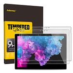 Adeway [2 Pack] Tempered Glass Screen Protector For Surface Pro 6 /Pro 5 /Pro 4,High Responsivity, Scratch Resistant, 12.3 Inch (1724/1726/1807 Model).