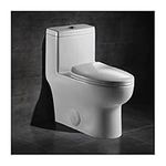 MEJE Elongated Standard One Piece Toilet with Comfort Seat Height,Soft Close Seat Cover and White Finish (28.75 x 14 x 28 inches.)