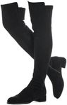 N.N.G Women Over the Knee Boots Thigh High Black Size 9.5 Suede Block Winter Stretch Long Designer Ladies Pointed Toe