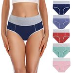 YaShaer Ladies High Waist Knickers Women Cotton Briefs Underwear Full Back Coverage Panties Plus Size Multipack Size 3XL