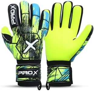 Soccer Goalie Gloves for Kids with Super Strong Grip, Match & Training Soccer Goalkeeper Gloves Kids, Youth Soccer Gloves, Goalie Gloves Adult (Flourcent Yellow, Size 5 suitable for 9 to 12 years)