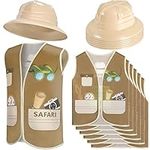 12 Pcs Safari Hats and Vest for Kid