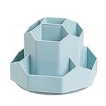 Tokastar 360° Rotating Pen Holder Stand for Desk Cute Pencil Cup Pot Desk Organizer Makeup Brush Holder (9 Grid Blue)