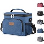 Lifewit Insulated Lunch Bag for Men, Reusable Lunch Box Women, Portable Cooler Freezable Soft Tote Bag Leakproof with Adjustable Shoulder Strap for Adult for Work/Picnic, Dark Blue 9L