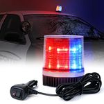 Xprite Xprite High Intensity Red Blue Revolving 12 LED Emergency Vehicle Magnetic Mount Strobe and Rotating Beacon Warning Light