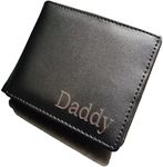 Personalised Laser Engraved Black PU Leather Wallet for Men - Best Custom Gift