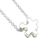 Silver Tone Jigsaw Puzzle Piece Necklace Handmade