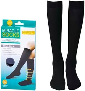 Sock Exchange Compression Socks, Anti-Fatigue Travel Flight Socks for Women & Men Circulation, Women's Flat Knit Knee Socks, Soft Breathable Cotton Blend Women’s Calf Socks (S/M Size, 1 Pack)
