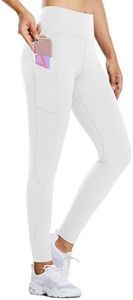 BALEAF Thermal Leggings for Women Fleece Lined Waterproof Winter Hiking Pants Warm Tights Cold Weather Running Gear White L