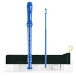 Mr.Power Soprano Recorder German Style C Key 8 Holes Easy Instrument for Beginners School Student Home Entertainment (Blue)