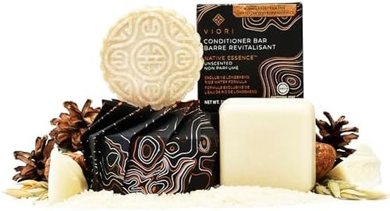 VIORI Native Essence Unscented Shampoo & Conditioner Bar Set - Handcrafted with Longsheng Rice Water & Natural Ingredients - Sulfate-free, Paraben-free, Phthalate-free 100% Vegan