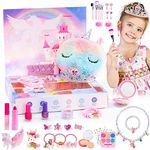 hahaland Makeup Advent Calendar 2024 Kids, 24 Days Advent Calendar 2024 for Girls Teens, 37 Pieces Unicorn Jewelry Christmas Countdown Calendar, Christmas Gifts for Kids Girls Gifts, Princess Toys with Unicorn Bracelet & Necklace Earring