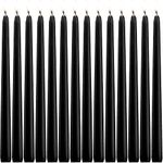 14 Unscented Black Taper Candle,10 inch Tall and 3/4 inch Thick,7.5 hrs Clean Burning,Dripless Candles for Weddings, Prayers, Festivals, Churches