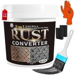 2-in-1 Rust Converter & Metal Primer - 1-Step Rust Stopper, Anti-Rust Coating & Corrosion Inhibitor, Quick-Dry Coating, Long-Lasting Rust Protection for Automotive, Trailer, Tools, for Automotive, Marine, Industrial, Tools, Fences (70.5 oz)