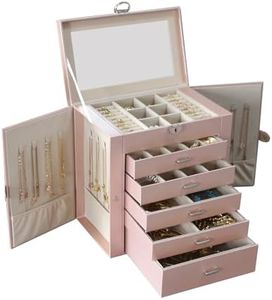 BOOVO Large Jewelry Box for Women 6 Layer